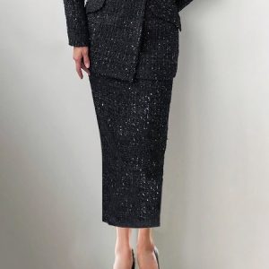 Urban Regular Fit Plain Skirt, Skirts, color:Black|size:XXL, Stylewe