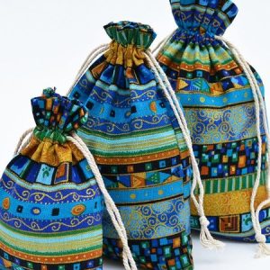 Ethnic style cotton and linen drawstring bag, Bags, Lilicloth.com