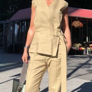 V Neck Regular Fit Casual Shirt, Blouses and Shirts, color:Light Khaki|size:XXL, Stylewe