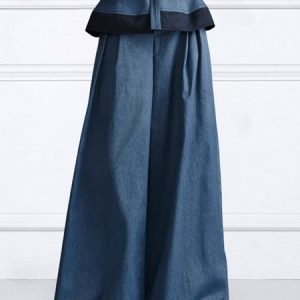 Wide leg Urban Loose Denim Plain Jeans, Jeans, color:Blue|size:XXL, Stylewe