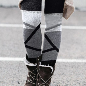 Women's Simple Regular Fit Geometric Leggings, Leggings, Lilicloth.com