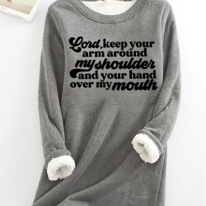 Lord Keep Your Arm Around My Shoulder Casual Fleece Sweatshirt, Hoodies&Sweatshirts, Lilicloth.com