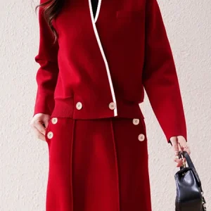 High Elasticity Regular Fit Urban Stand Collar Long Sleeve Cardigan, Cardigans, color:Red|size:XXL, Stylewe