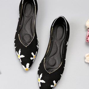 Casual Plain Slip On Flat Heel Shallow Shoes, Flats/Loafers, color:Color2|size:43, Noracora