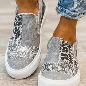 Snakeskin Cheetah Slip On Canvas Sneakers, Slip-on, chicme - Women's Fashion Online