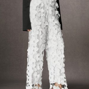 Urban Plain Fashion Long Pants Straight pants, Pants, color:White|size:XXL, Stylewe