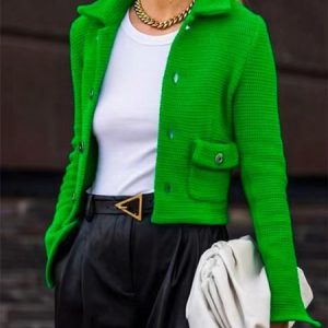 Urban Regular Fit Long Sleeve Plain Shawl Collar Cardigan, Cardigans, color:Green|size:XXL, Stylewe