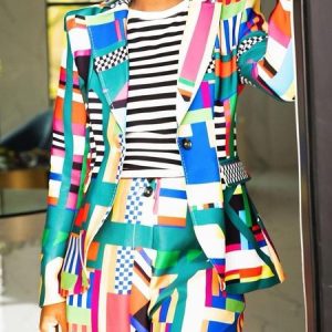 Abstract Graphic Urban Regular Fit Blazer, Blazers, color:As Picture|size:XXL, Stylewe
