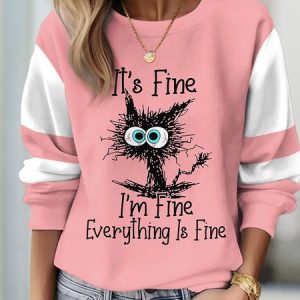 Knitted Casual Crew Neck Sweatshirt, Hoodies&Sweatshirts, Lilicloth.com