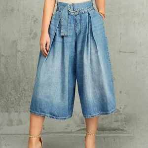 Plain Urban Denim Regular Fit Jeans, Jeans, color:Denim Blue|size:XXL, Stylewe