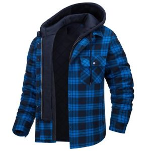 Classic Retro Plaid Hooded Removable Loose Jacket, Hoodies&Sweatshirts, Lilicloth.com