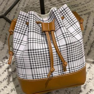 Plaid Print Drawstring Bucket Bag, Bags, chicme - Women's Fashion Online