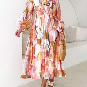Loose Vacation Dress, Midi Dresses, color:As Picture|size:XXL, Stylewe