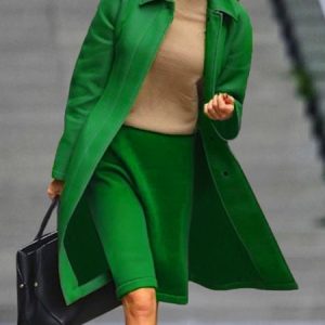 Regular Fit Shirt Collar Urban Long Sleeve Plain Coat, Coats, color:Green|size:XXL, Stylewe