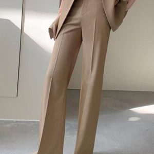 Regular Fit Casual Plain Fashion Pants, Pants, color:Coffee|size:XXL, Stylewe