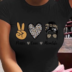 Plus Size Graphic Print Short Sleeve Casual T-shirt, T-shirt(plus), chicme - Women's Fashion Online