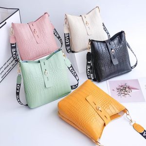 Crocodile Letter Tape Strap Crossbody Shoulder Bag, Bags, chicme - Women's Fashion Online