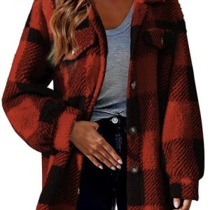 Teddy Velvet Loose Casual Plaid Teddy Jacket, Coats, Roselinlin - Online Catalog