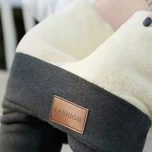 Casual Plain Fleece Skinny Soft Clouds Long Leggings, Leggings, color:Deep Gray|size:S, catalog Noracora shop