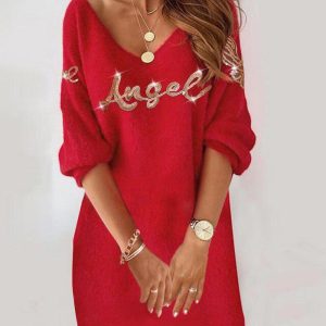 Sequin Angle Wings Pattern Casual Dress, Casual Dresses, chicme - Women's Fashion Online