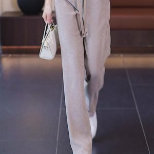 Casual Plain Long Pant, Pants, color:Light Camel|size:3XL, Noracora