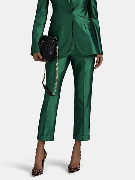 Plain Urban Fashion Regular Fit Pants, Pants, color:Green|size:XXL, Stylewe
