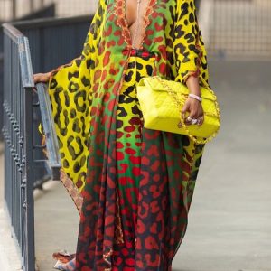 Long Vacation Leopard Oversize Kimono, Kimonos, color:As Picture|size:XXL, Stylewe