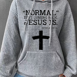 Normal Isn’t Coming Back Jesus Is Revelation 14 Hoodie Loose Casual Hoodie, Hoodies&Sweatshirts, Lilicloth.com