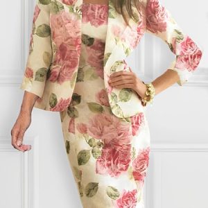 Floral Elegant Tight Strapless Midi Dress With No Belt, Midi Dresses, color:As Picture|size:XXL, Stylewe