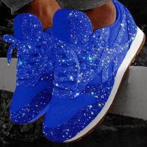 Sequins Lace-up Muffin Sneakers, Sneakers, chicme - Women's Fashion Online