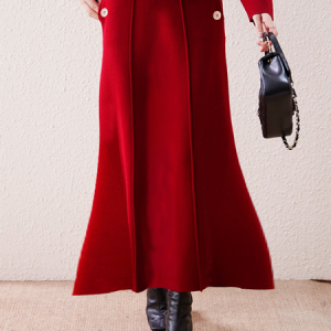 Loose High Elasticity Urban Plain Maxi Skirt, Skirts, color:Red|size:XXL, Stylewe