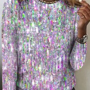 Casual Abstract T-Shirt, Long sleeves, Lilicloth.com