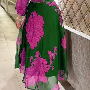 Daily Urban Regular Fit Floral Skirt, Skirts, color:Green|size:XXL, Stylewe