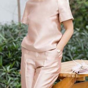 Urban Crew Neck Regular Fit Shirt, Blouses and Shirts, color:Nudepink|size:XXL, Stylewe