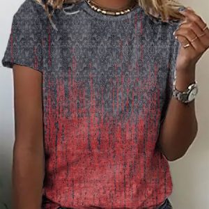 Casual Printing T-Shirt, T-shirts, color:Multicolor|size:3XL, Noracora
