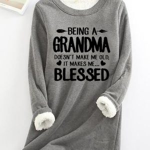 Being A Grandma Doesn't Make Me Old Womens Warmth Fleece Sweatshirt, Hoodies&Sweatshirts, Lilicloth.com