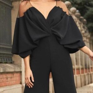 Urban Loose V Neck Plain Shirt, Blouses and Shirts, color:Black|size:XXL, Stylewe