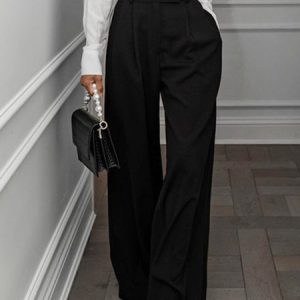 Plain Urban Loose Pants, Pants, color:Black|size:XXL, Stylewe