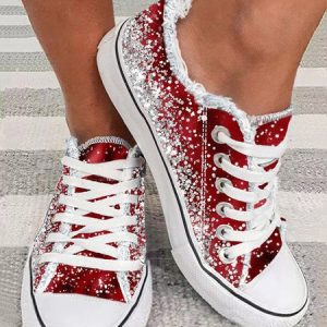 Casual Ombre Wearable Lace-Up Flat Heel Canvas Printing, Sneakers&Athletic, color:As Picture|size:43, catalog Noracora shop