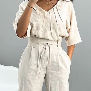 Urban Loose V Neck Short Sleeve Shirt, Blouses and Shirts, color:Apricot|size:XXL, Stylewe