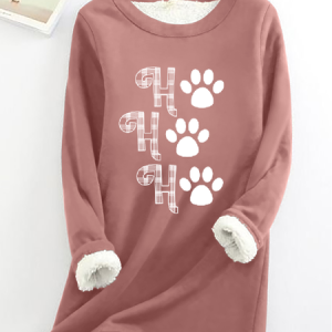 Funny Dog Casual Cotton-Blend Crew Neck Fleece Sweatshirt, Hoodies&Sweatshirts, Lilicloth.com
