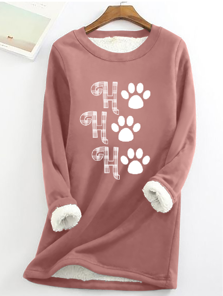 Funny Dog Casual Cotton-Blend Crew Neck Fleece Sweatshirt, Hoodies&Sweatshirts, Lilicloth.com