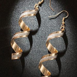 1Pair Twisted Dangle Hook Earrings, Earrings, chicme - Women's Fashion Online