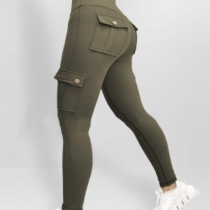 Pocket Design Butt Lifting Active Pants, Active Pants, chicme - Women's Fashion Online