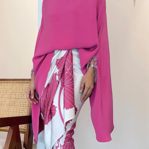 Plain Loose Stand Collar Short sleeve Urban Mid-long Shirt, Blouses and Shirts, color:Rose Red|size:XXL, Stylewe