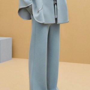 Simple Plain Loose Fashion Straight Pants, Pants, color:Light Blue|size:XXL, Stylewe
