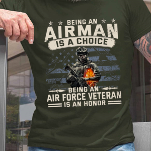 Men's Being An Air Force Veteran Is An Honor Cotton Casual Text Letters T-Shirt, T-shirts, Lilicloth.com