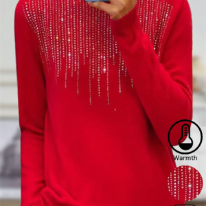 Women Wool/Knitting Plain Holiday Long Sleeve Comfy Casual Sweater, Sweaters, color:Red|size:XL, Noracora
