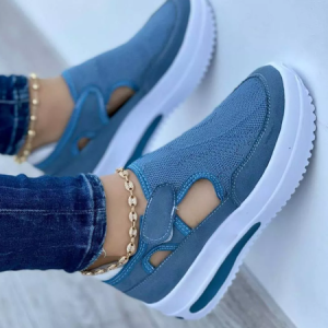 Breathable Hollow Fabric Mesh Velcro Portable Walking Shoes, Sneakers&Athletic, color:Blue|size:43, catalog Noracora shop