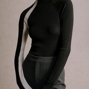 Simple Turtleneck Long sleeve Tight Sweater, Pullovers, color:Black|size:XXL, Stylewe